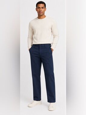 KOTN Men’s Buma Trouser 36/28 Night Blue 100% Twill Cotton
